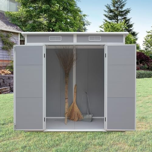 Plastic Outdoor Garden Shed 6x4ft Storage Box with Floor & Ventilation