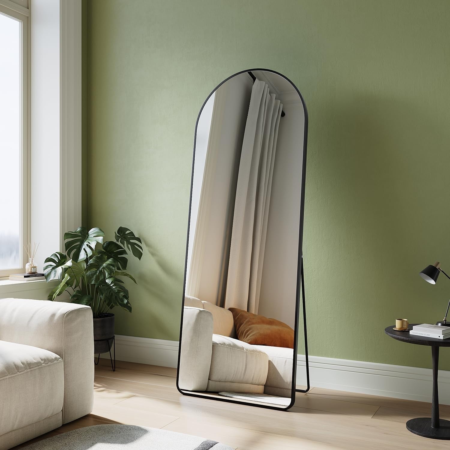 Arched Wall Full Length Mirror 160x60cm Aluminium Frame Floor Standing