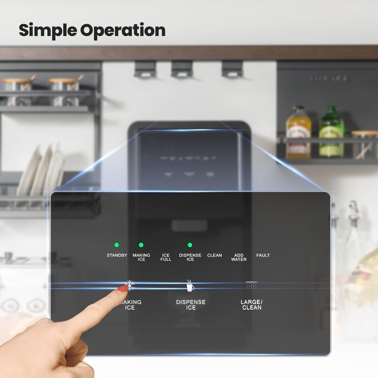 Self Dispensing Nugget Ice Maker Countertop 26kg/24H Self Cleaning