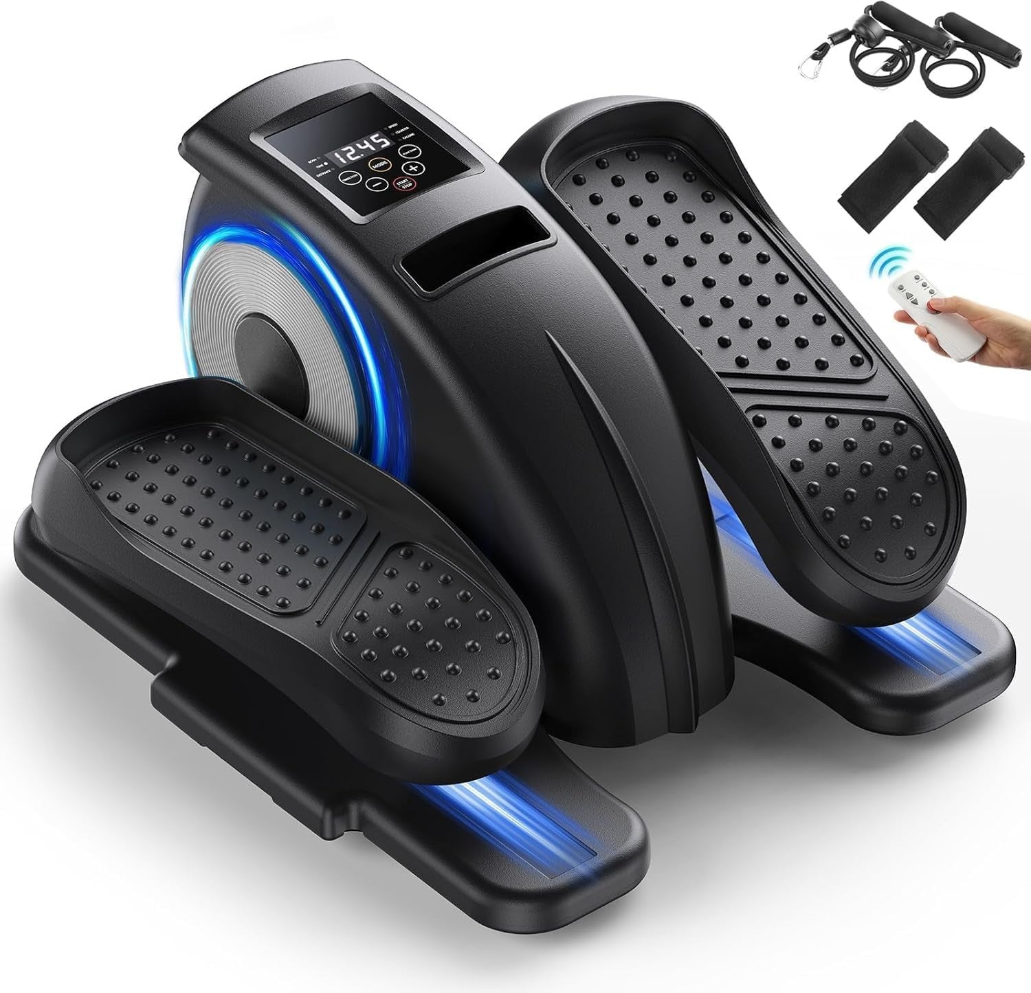 Under Desk Elliptical Electric Quiet Seated Pedal Exerciser Remote Display