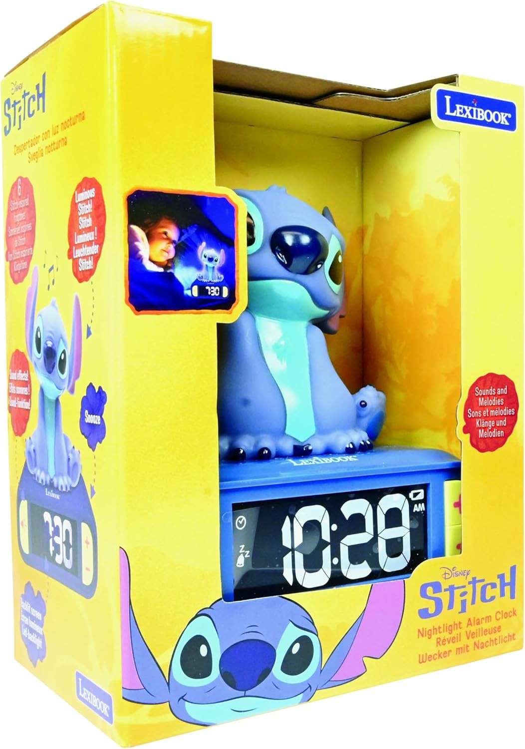 Kids Alarm Clock Night Light LED Display Snooze Cute Bedroom Gift