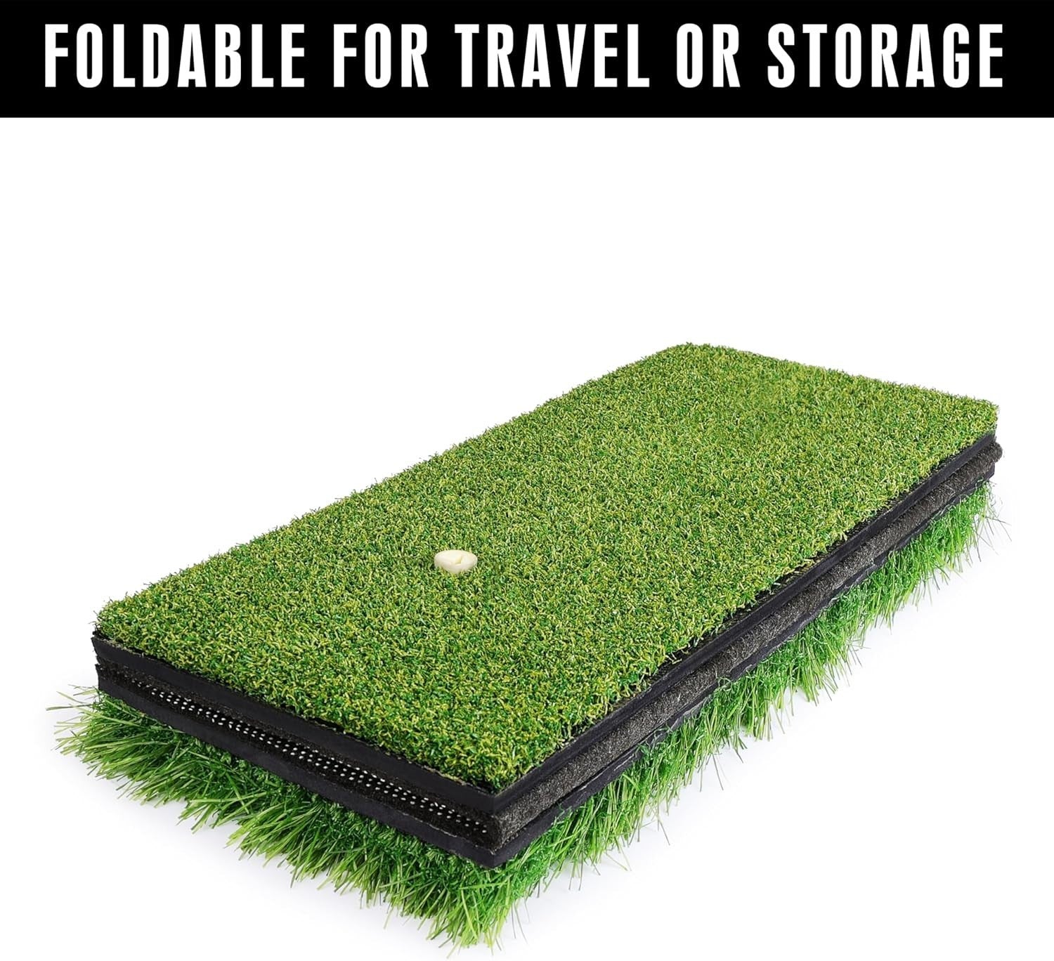 Golf Hitting Mat Double Turf Practice Trainer Indoor Outdoor Training Aid