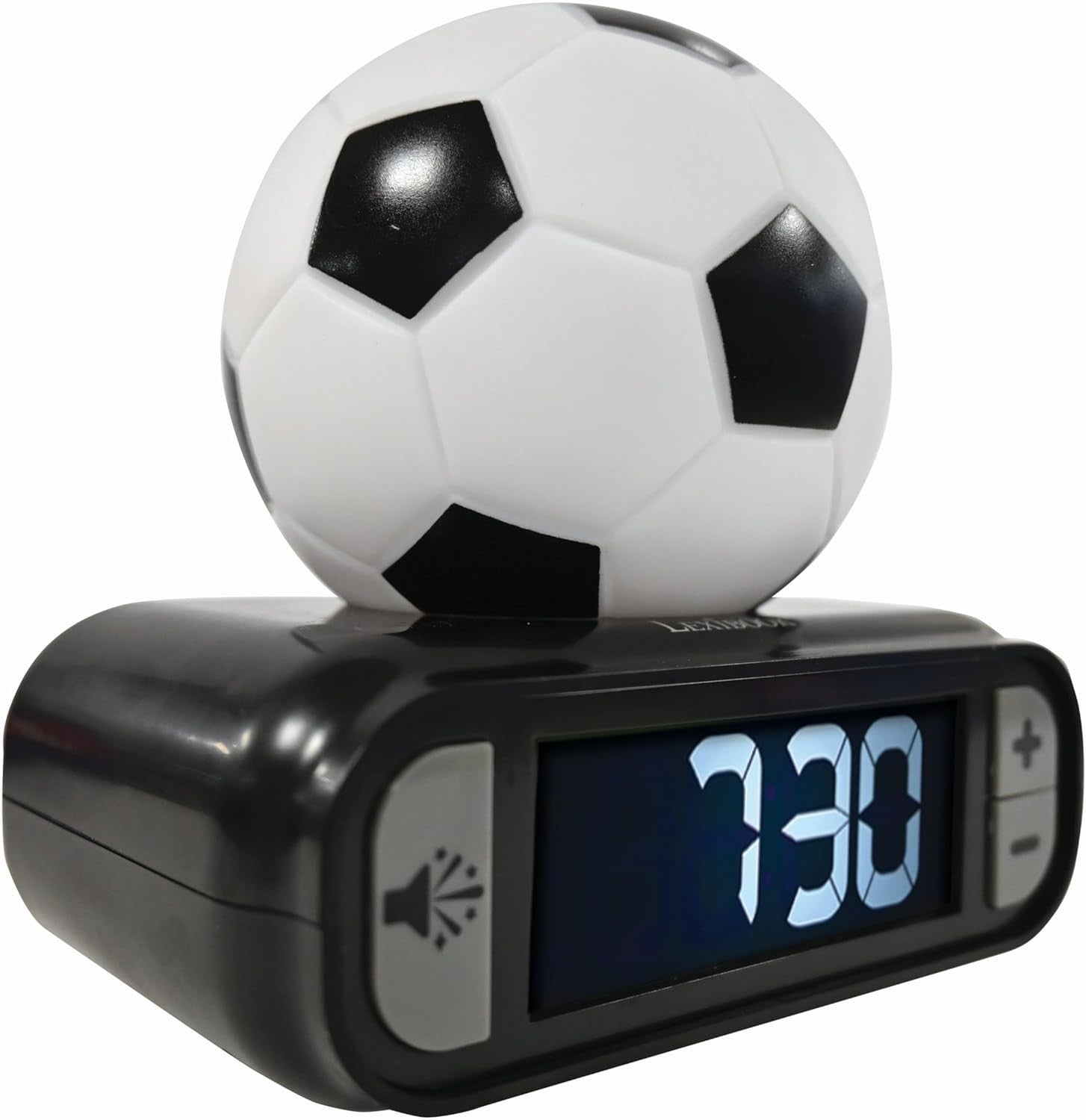 Kids Football Alarm Clock Night LED Display Snooze Sounds Bedroom Gift