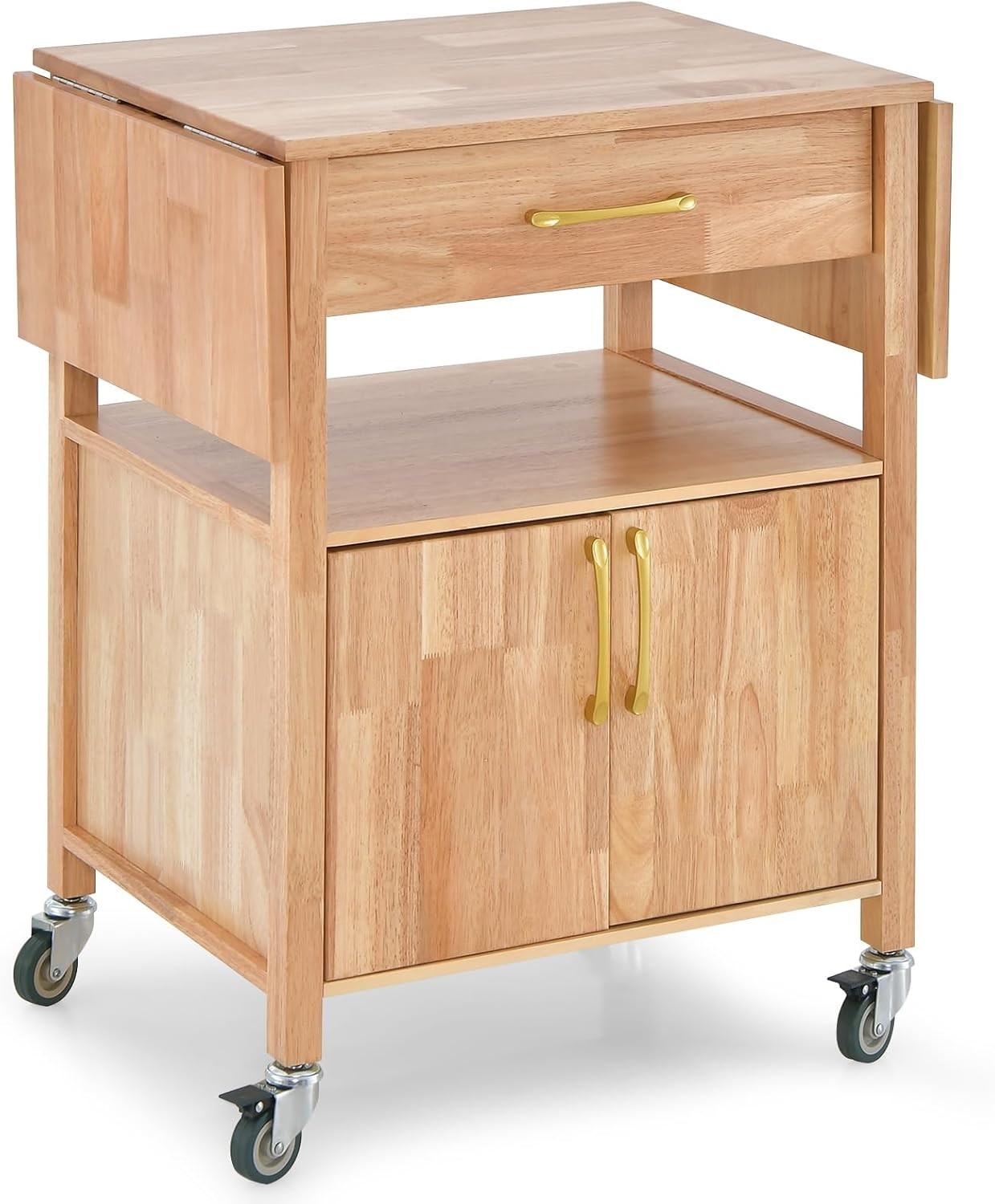 Kitchen Island Cart Drop Leaf Worktop Storage Trolley