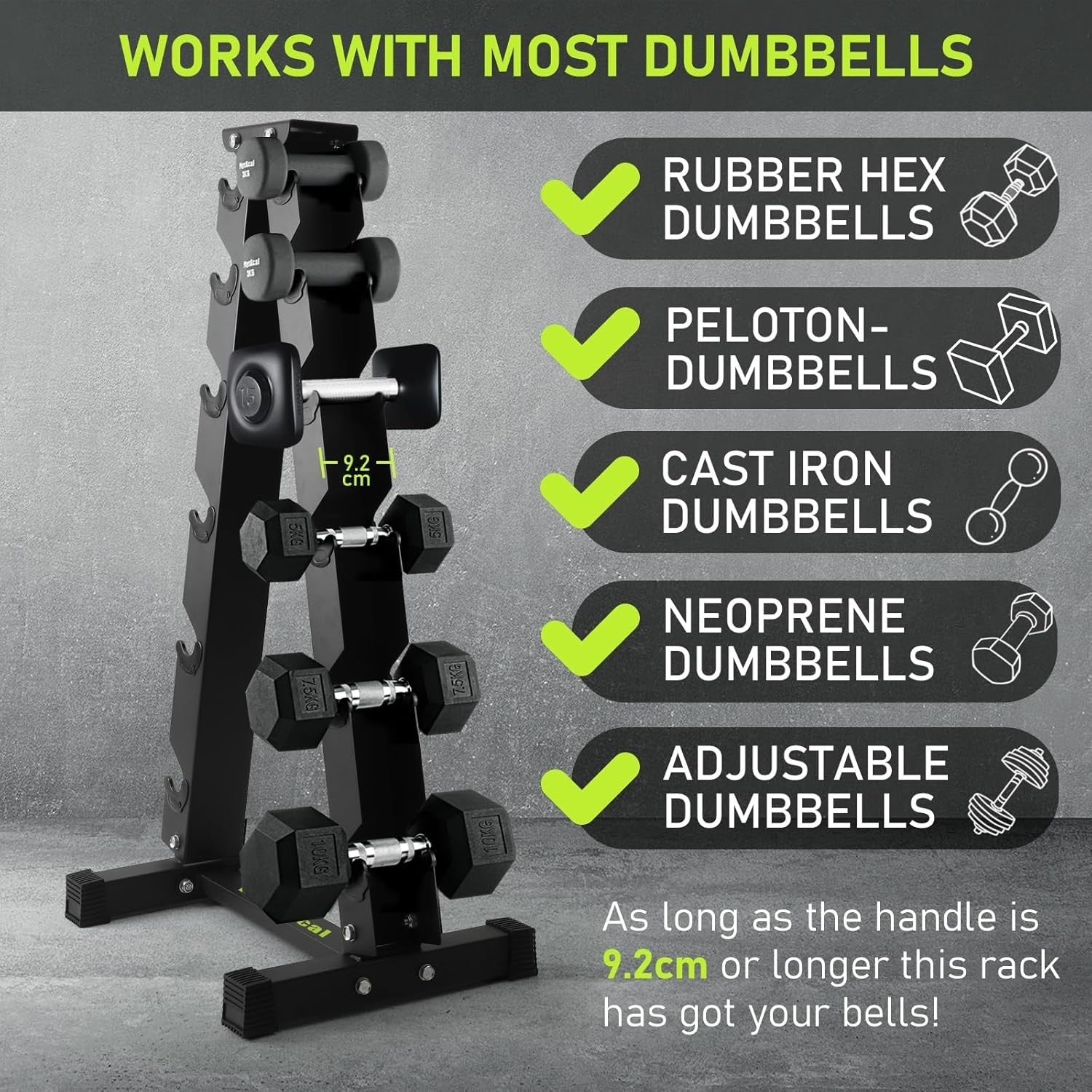 Heavy-Duty 6-Tier Dumbbell Rack Steel Stand, 400KG Home Gym Storage