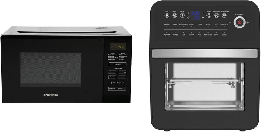 2L Air Fryer Oven + 20L Microwave Grill Set Temp Probe 60min Low Oil