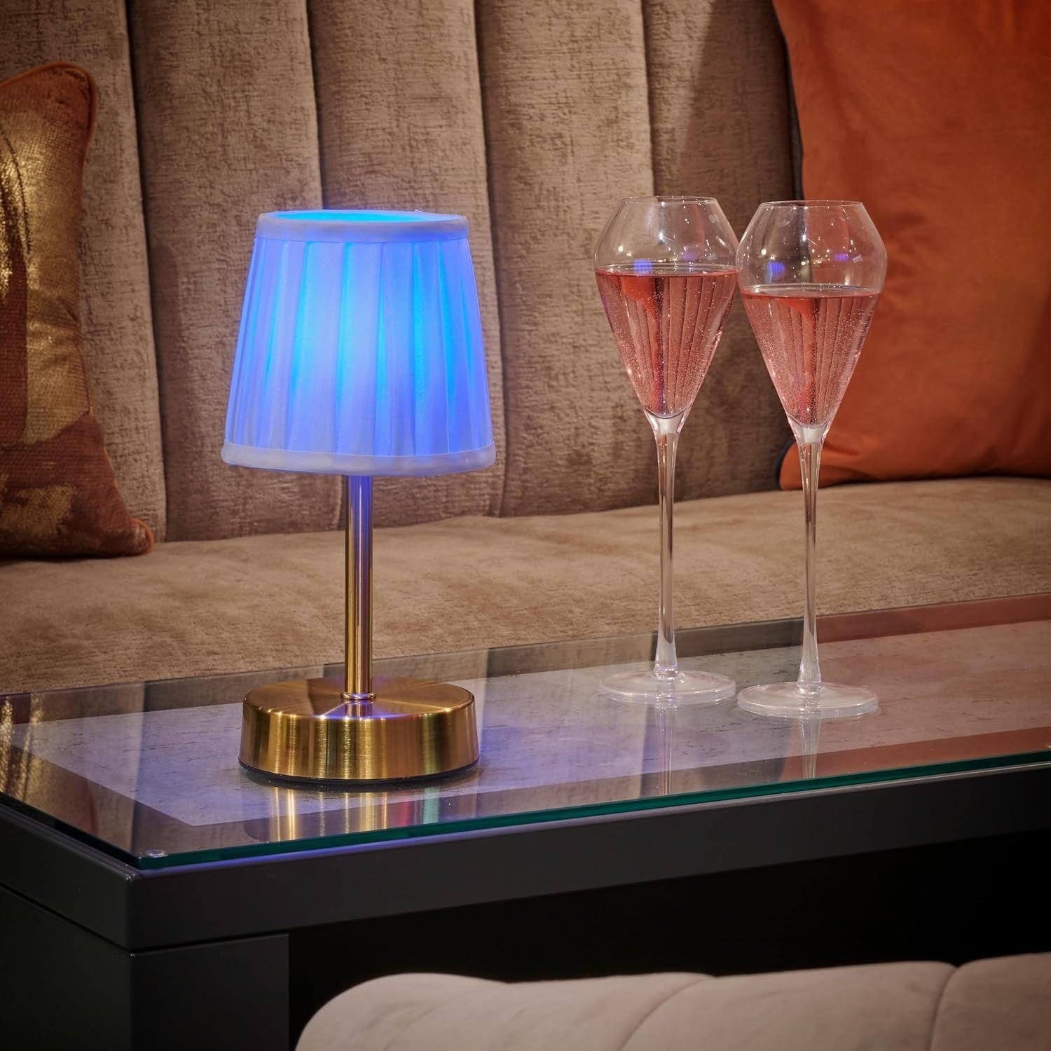 Wireless Rechargeable LED Table Lamps Set of 4, Remote, Dimmable, Color-Changing