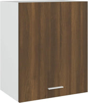 Lockable Kitchen & Bathroom Wall Cabinet with Shelves, Brown Oak 50x31x60cm
