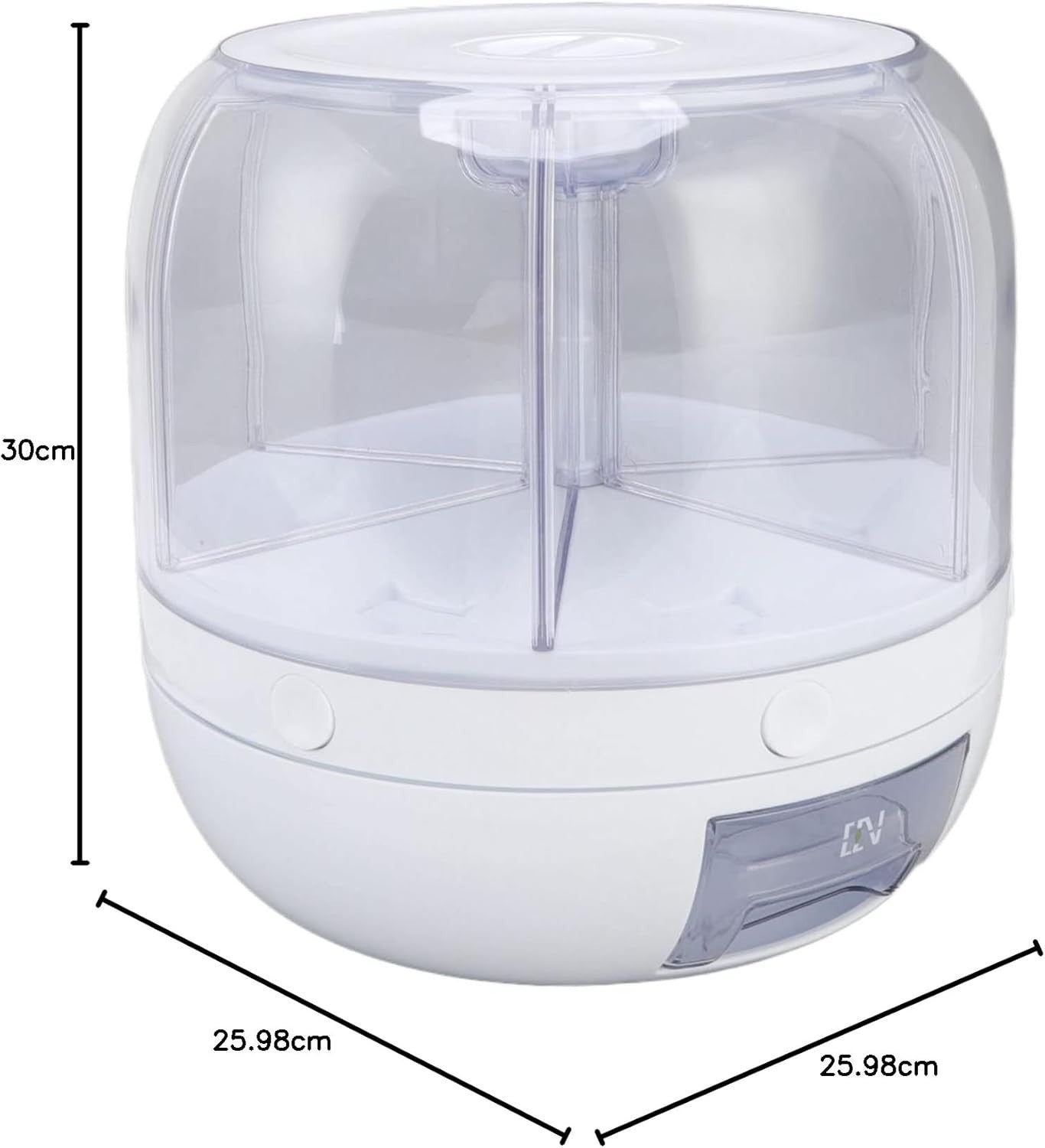 10KG Rice Dispenser 6 Grid Grain Storage Container Rotating Organizer
