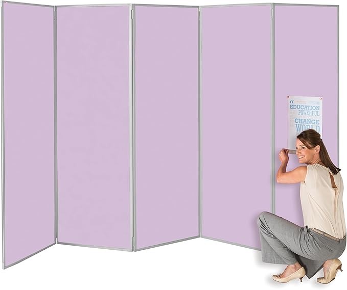 Lilac 5-Panel Folding Room Divider 180×300cm | Privacy Screen for Office School