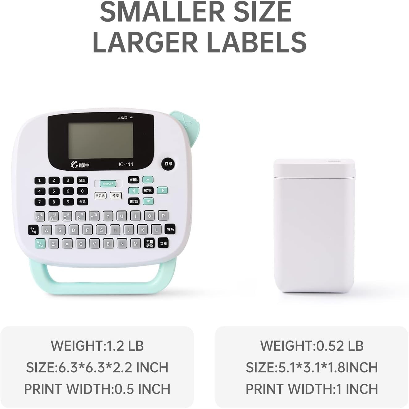 Wireless Thermal Label Maker 0.5-1 Inch Tape White