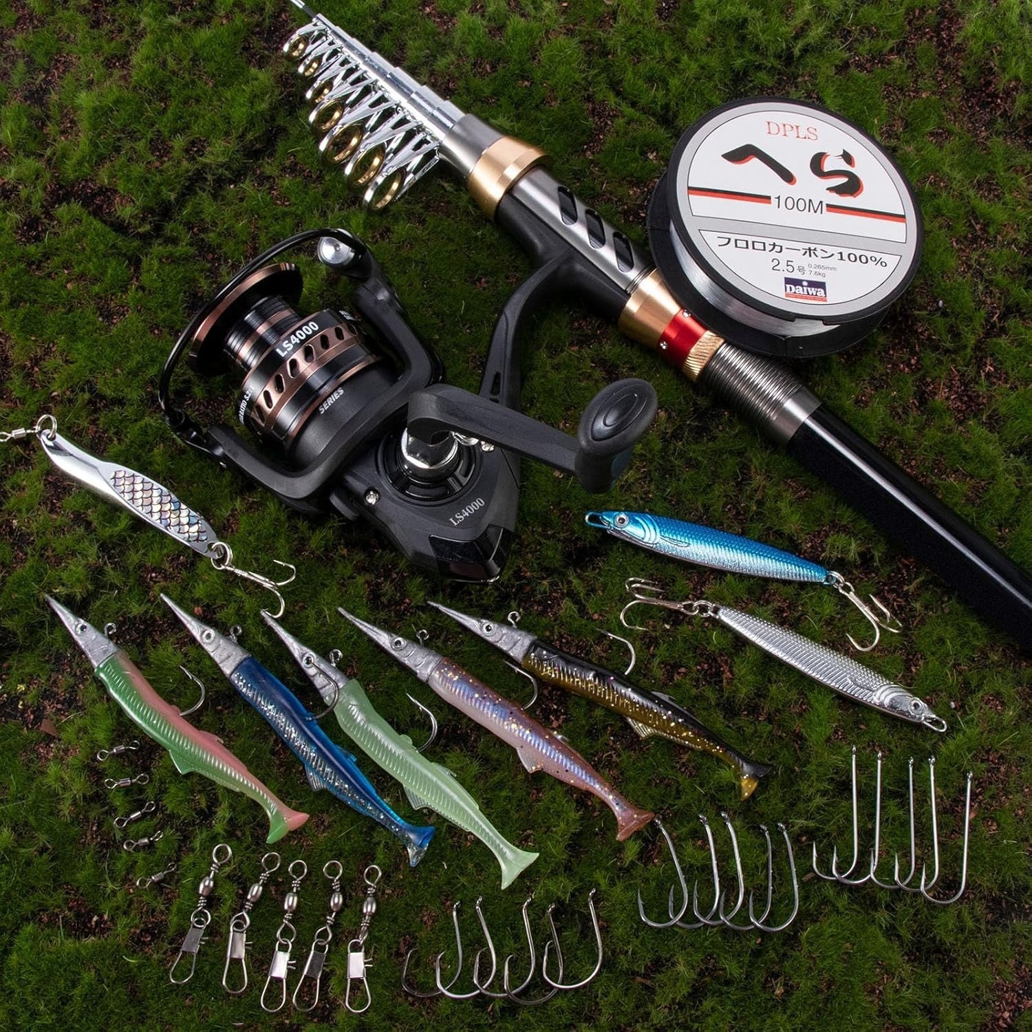 Saltwater Spinning Rod & Reel Combo – Telescopic Travel Fishing Kit