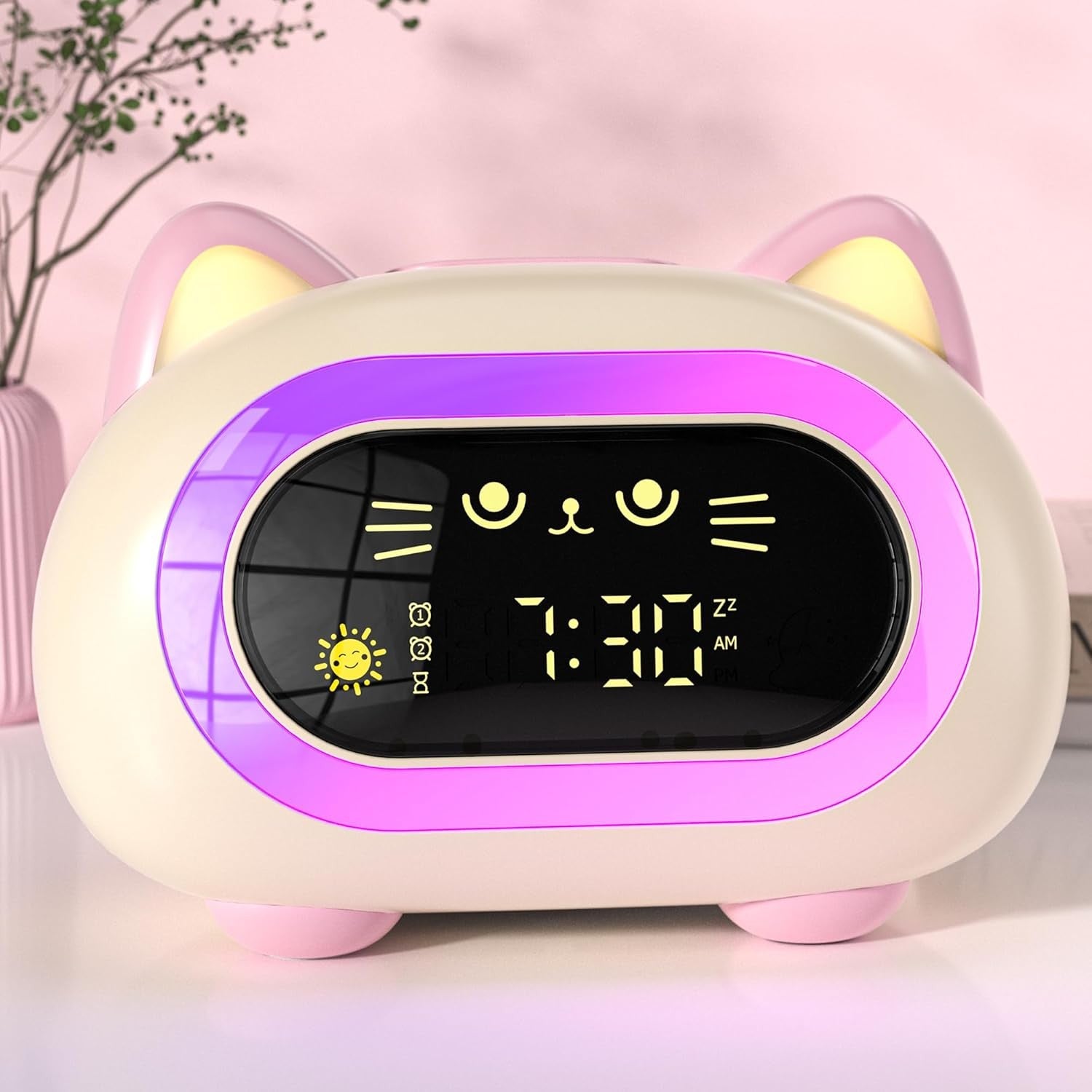 Kids Alarm Clock Sleep Training Night Light Dual Alarm Snooze LED