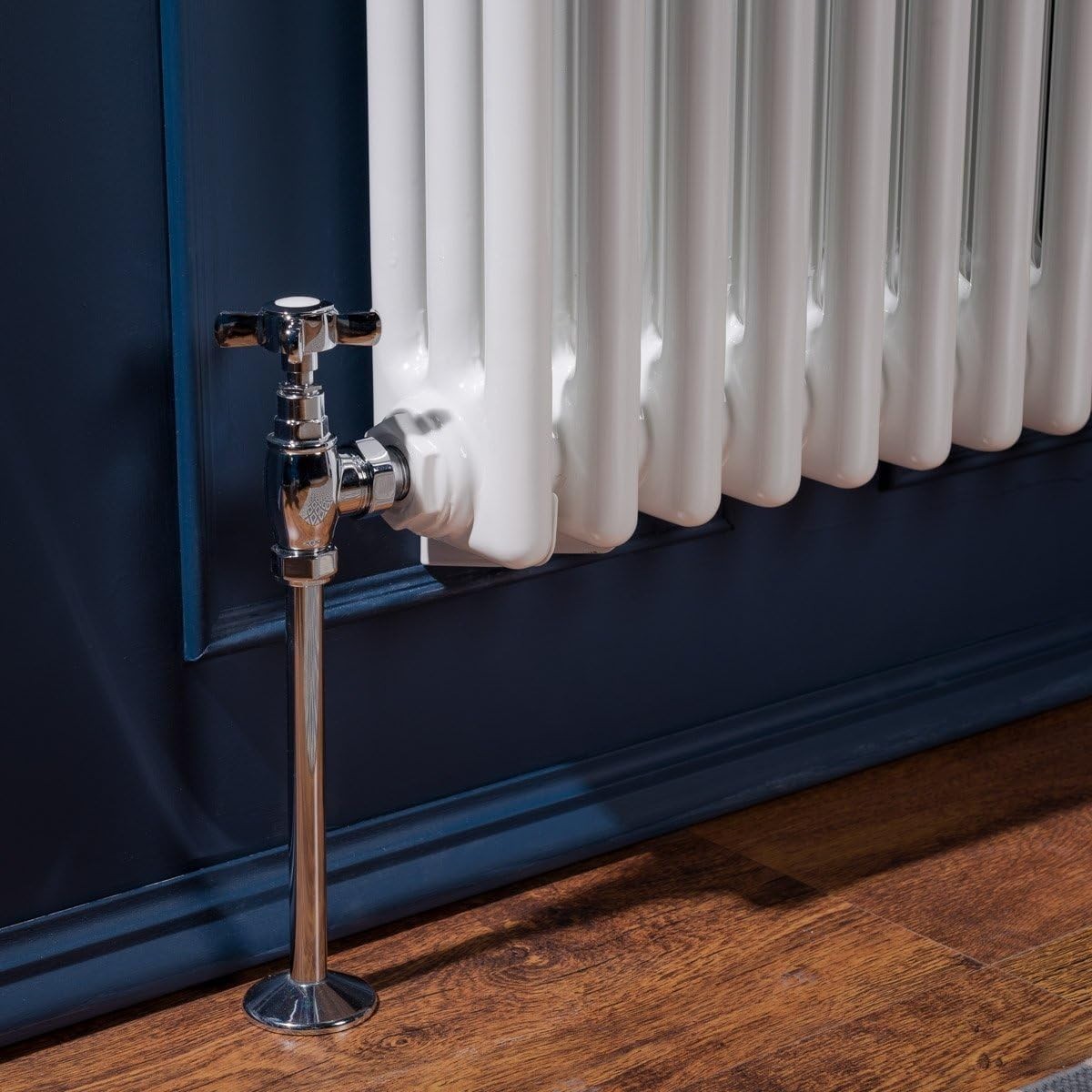 Triple Column Horizontal Radiator 600x1010mm White Cast Iron Style