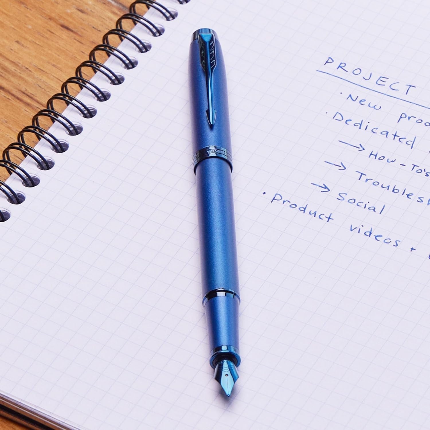 Luxury Blue Fountain Pen Fine Nib IM Monochrome Gift Box