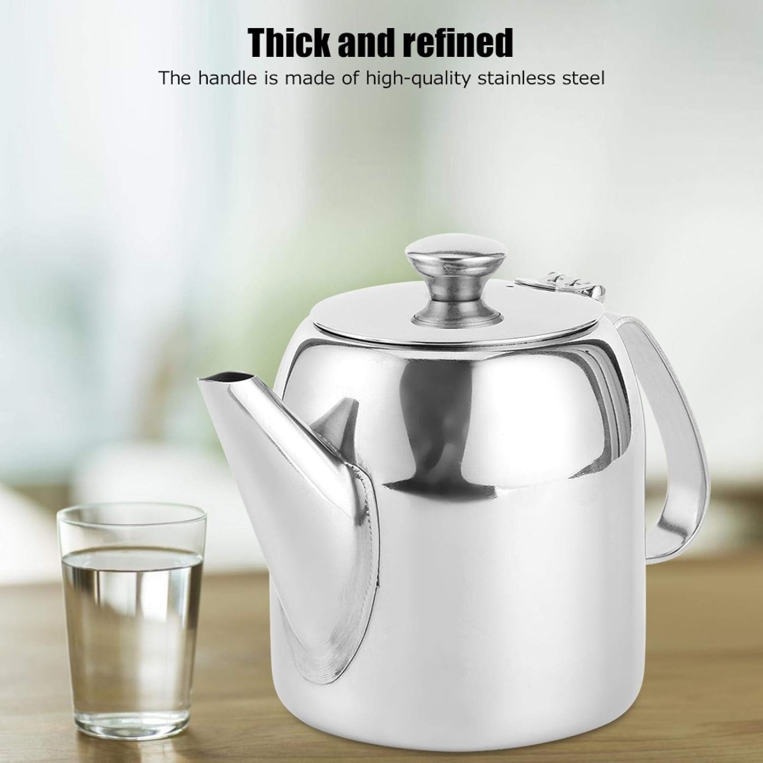 20oz Stainless Steel Teapot Coffee Pot with Lid Silver Tea Server