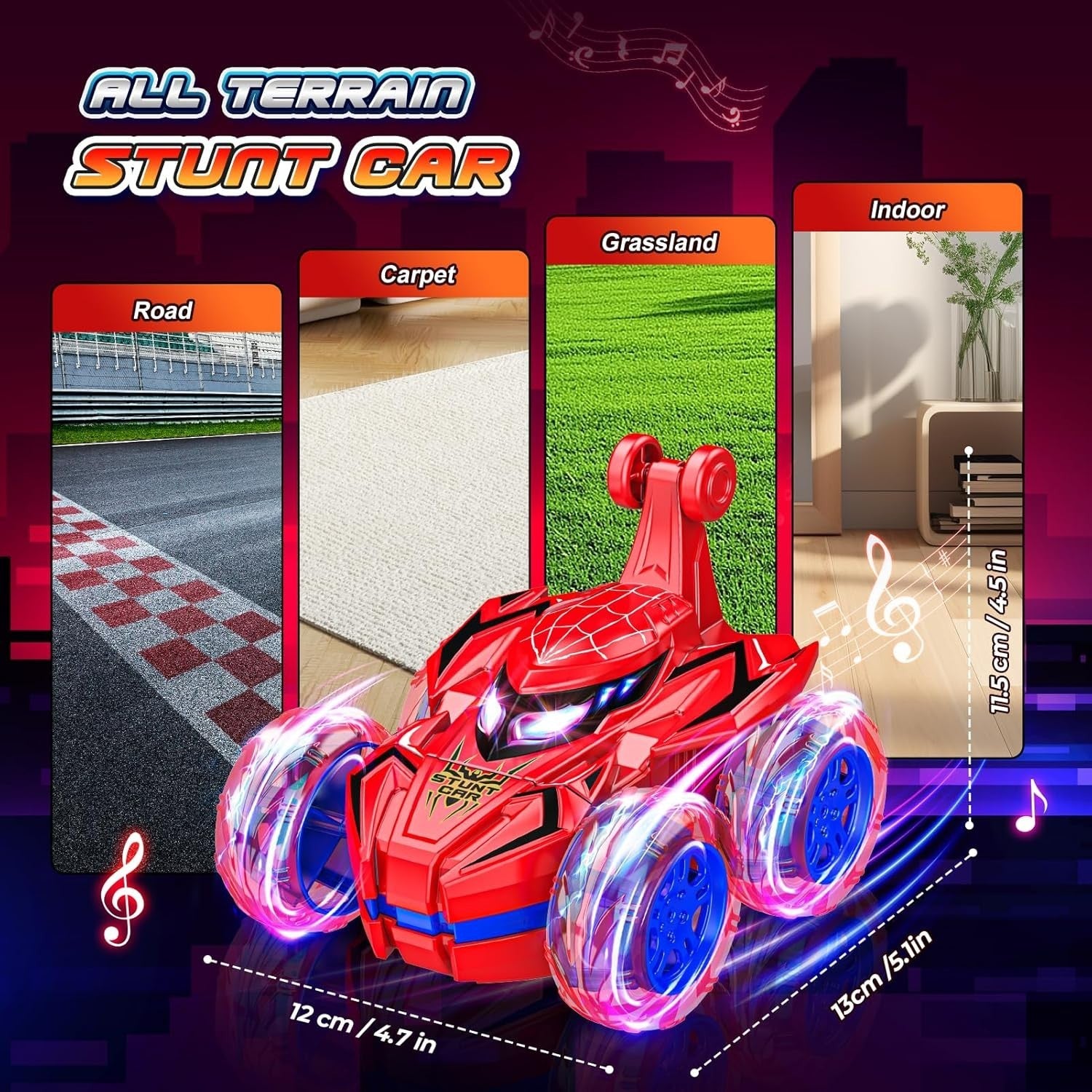 360° Flip RC Stunt Car for Kids | Off-Road Remote Control Toy 3–9 Years Boys