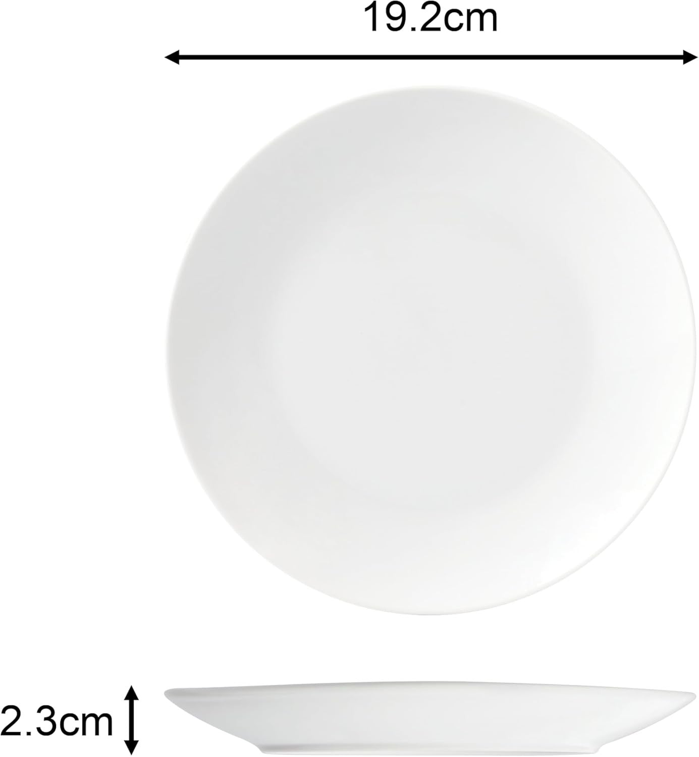 42 Piece White Dinner Set Porcelain Coupe Plates Bowls Cups Dishwasher Safe
