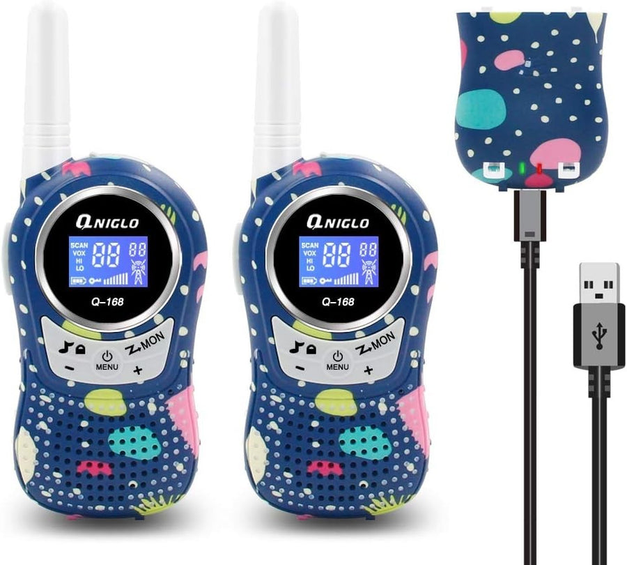 Kids Rechargeable Walkie Talkies 2 Pack Long Range VOX 8 Channel PMR