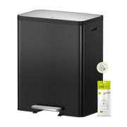 60L Dual Recycling Kitchen Bin 30L+30L Black Soft Close