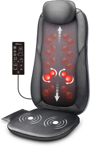Shiatsu Back & Neck Massager with Heat Deep Kneading Chair Pad Pain Relief