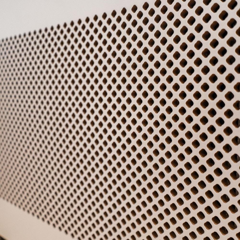 White Adjustable Radiator Cover | Modern MDF Wood Cabinet | Diamond Lattice