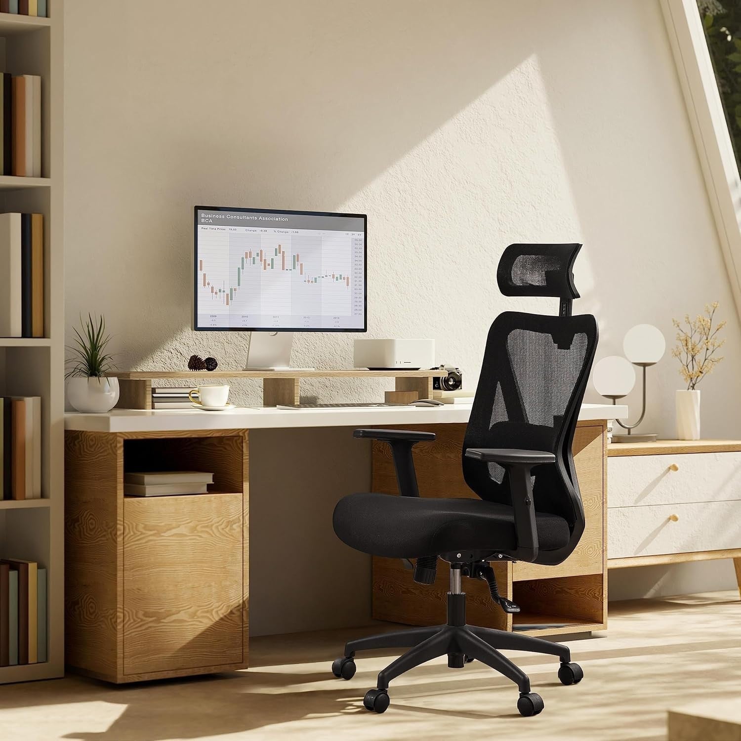 Ergonomic Office Desk Chair Mesh Back Adjustable Lumbar Headrest Reclining