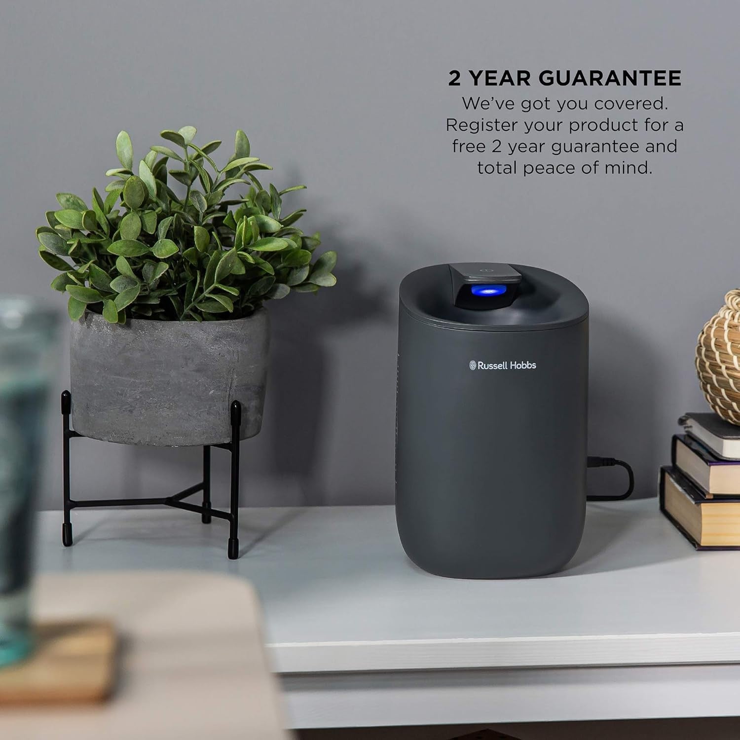 Mini Dehumidifier for Home 300ml Daily Moisture Remover 15m² Grey