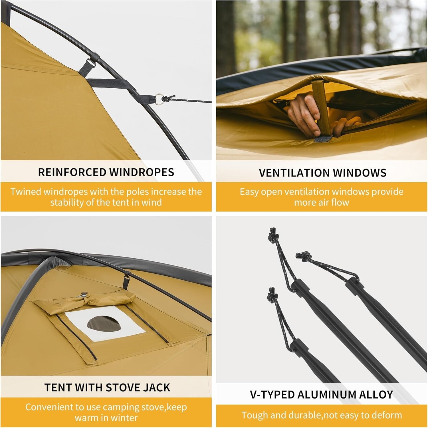 4 Seasons Camping Tent 2-4 Person Waterproof Thermal