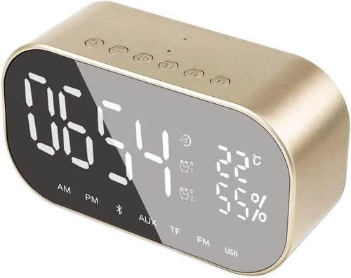 Pink Digital Alarm Clock Radio LED Display Stereo Speakers Snooze
