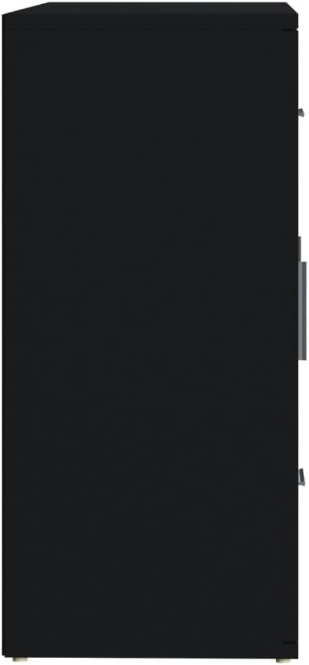 Modern Black Sideboard Storage Cabinet with 2 Doors & 3 Drawers for Lounge