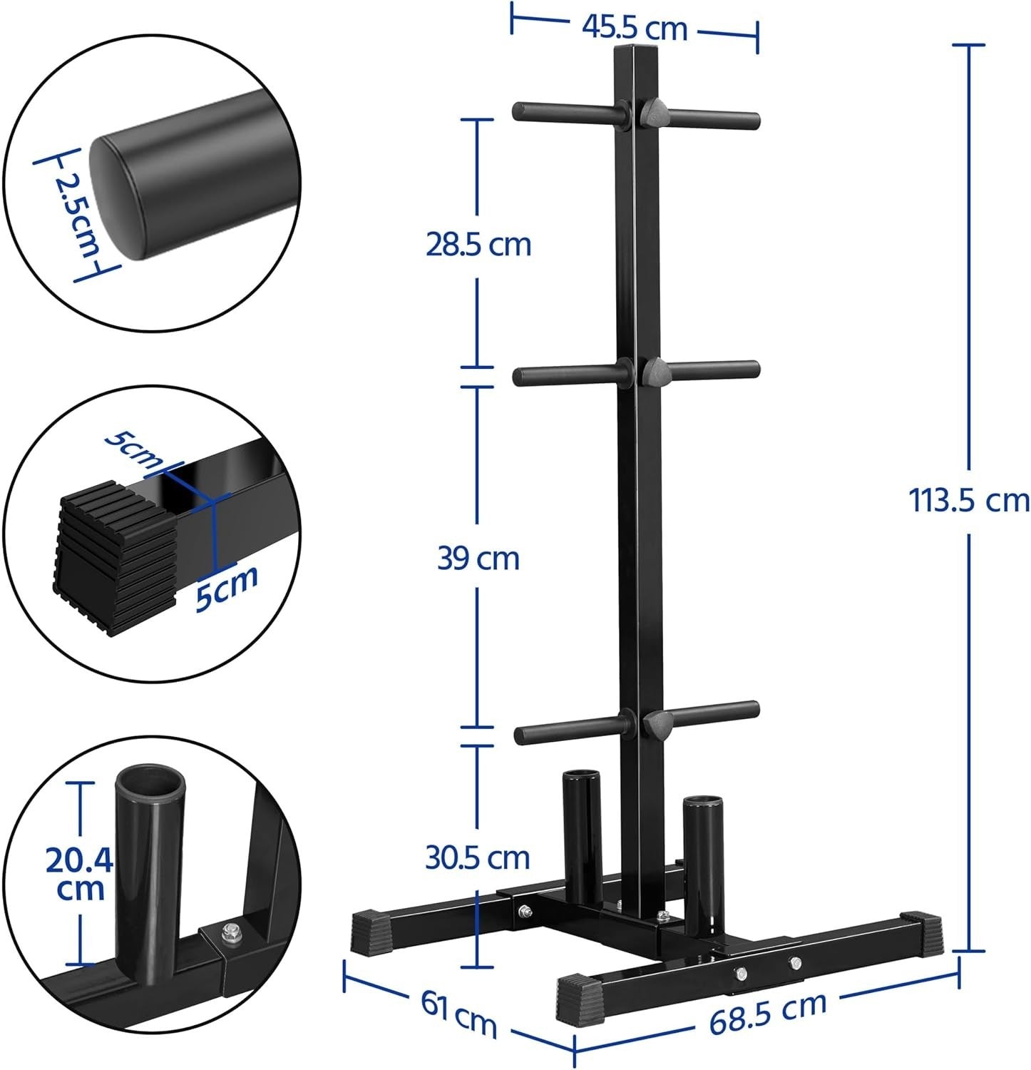 Vertical Weight Plate & Barbell Rack – Home Gym Storage Heavy Duty 400kg