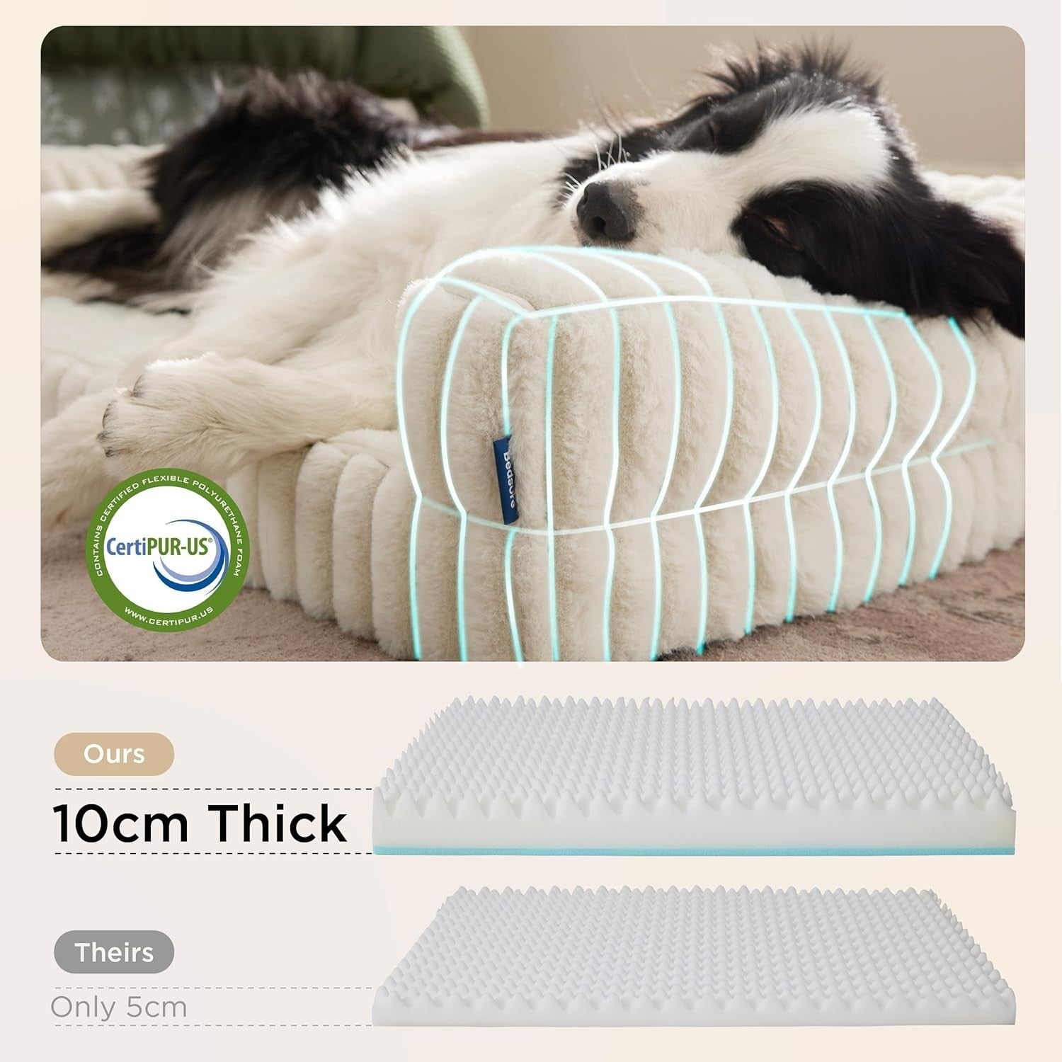 XXL Waterproof Memory Foam Dog Sofa 122x89x20cm Non Slip