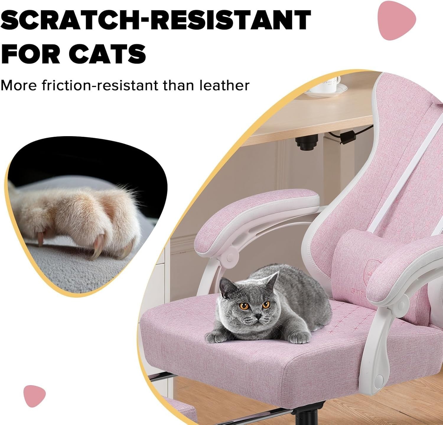 Big & Tall Gaming Chair Pink White Ergonomic Swivel Recliner Footrest 150KG Max