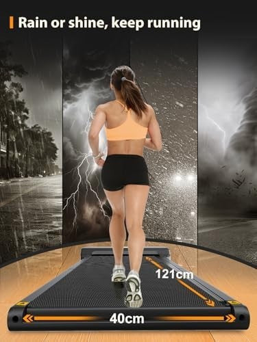 Compact Folding Under Desk Treadmill Walking Pad w/ LED & Remote