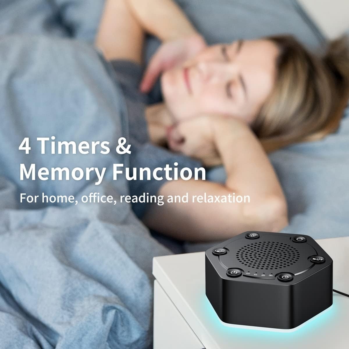 White Noise Sound Machine with 30 Soothing Sounds & Night Light, Timer