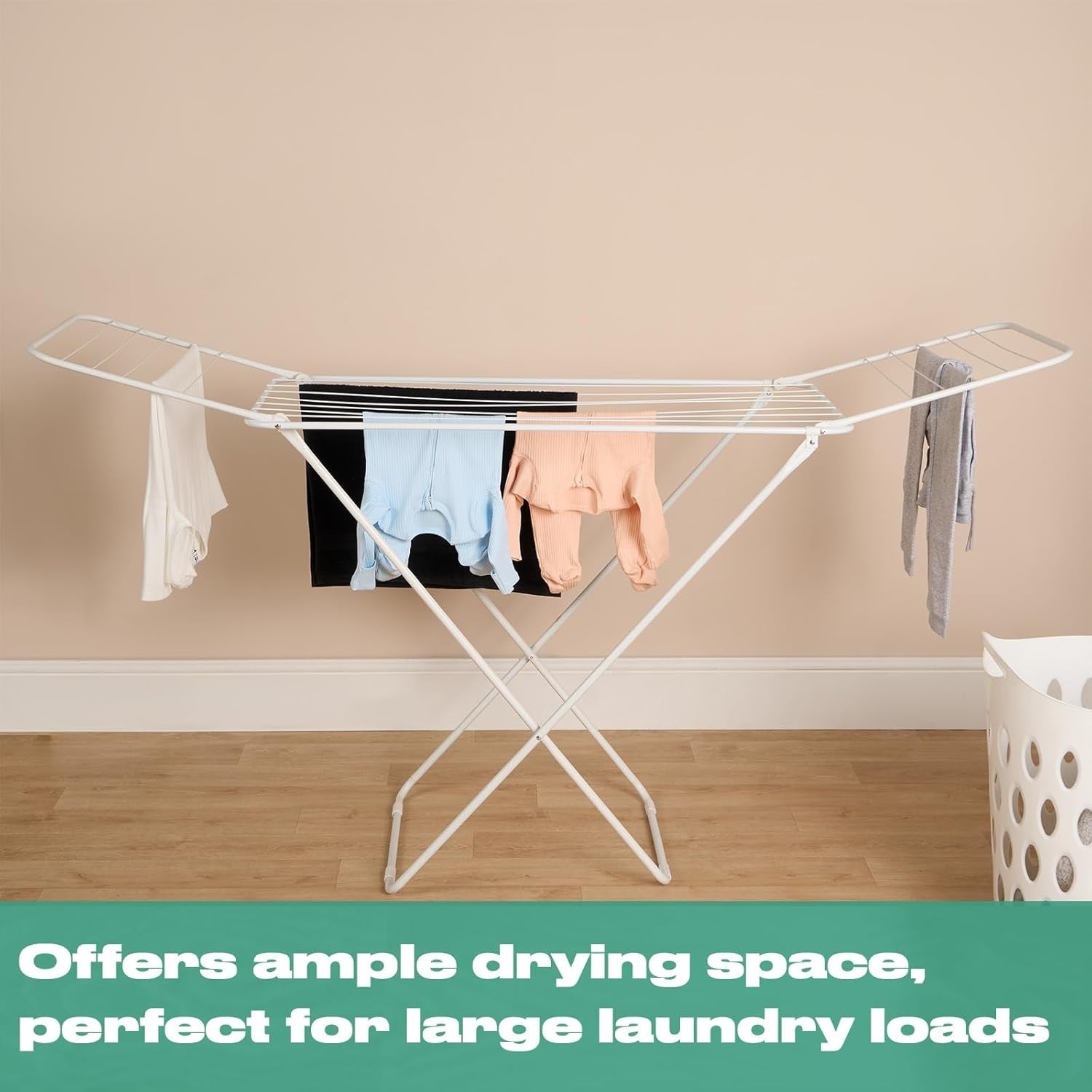 Clothes Airer Dryer 18m Folding Winged Rack Stainless Steel Space Saving Indoor
