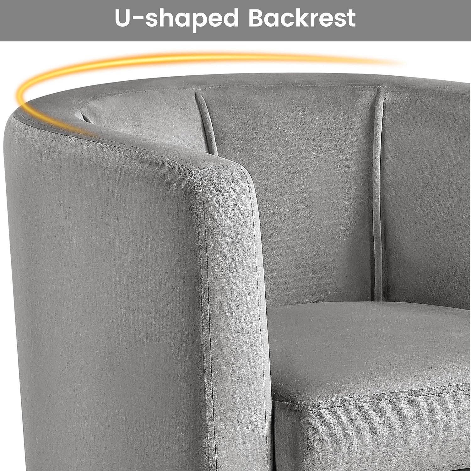 Grey Velvet Accent Tub Chair Armchair Lounge Seat Sofa Modern Home