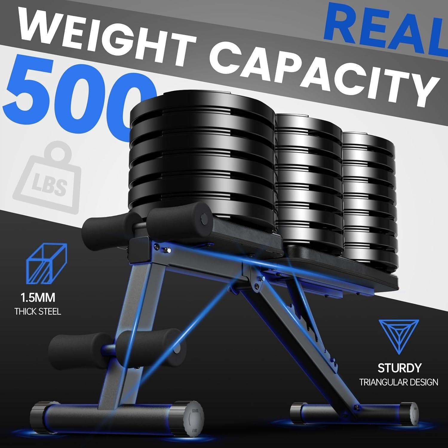 PASYOU Adjustable Weight Bench Full Body Workout Multi-Purpose Foldable Incline