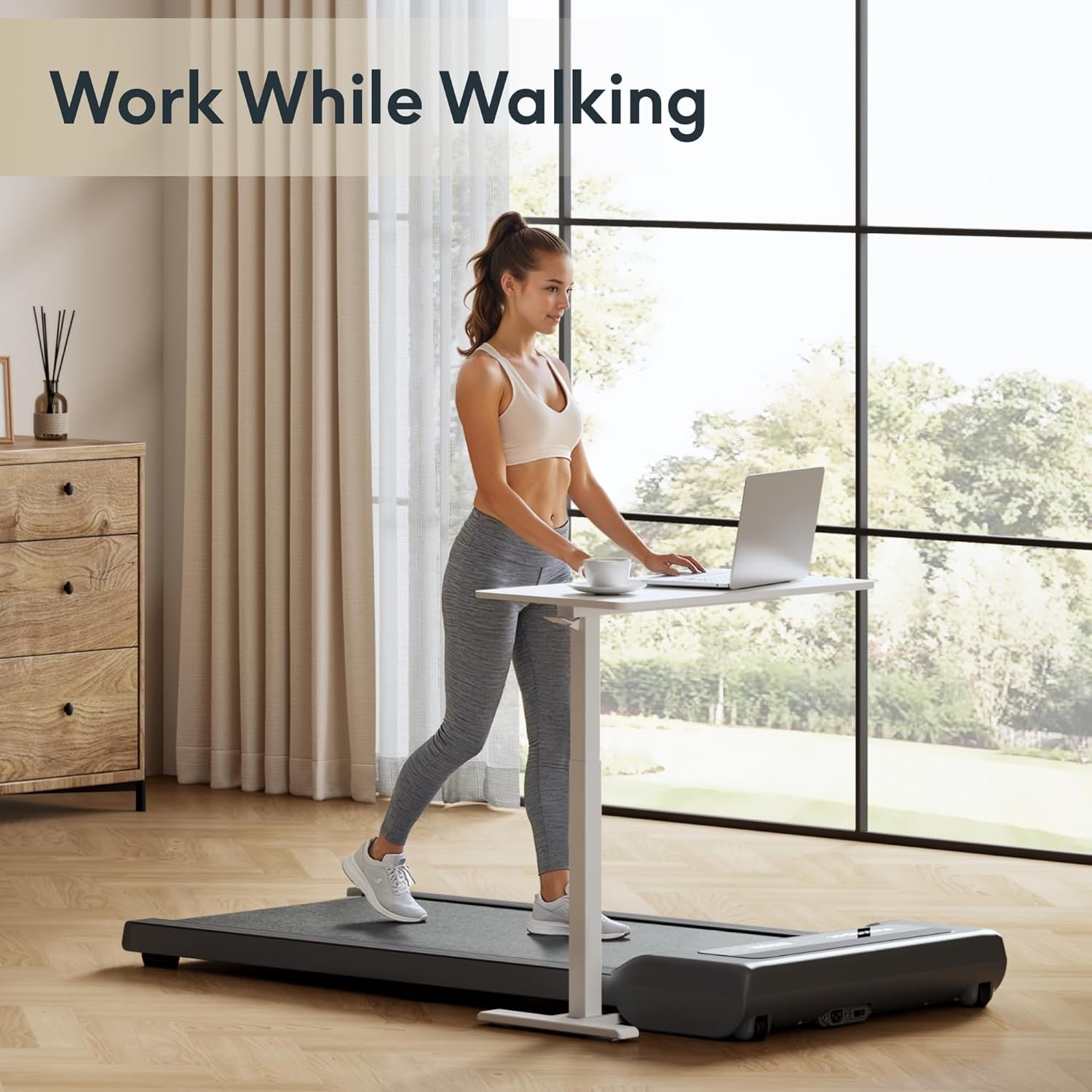 Compact Home & Office Walking Treadmill – Quiet, Portable, LED Display
