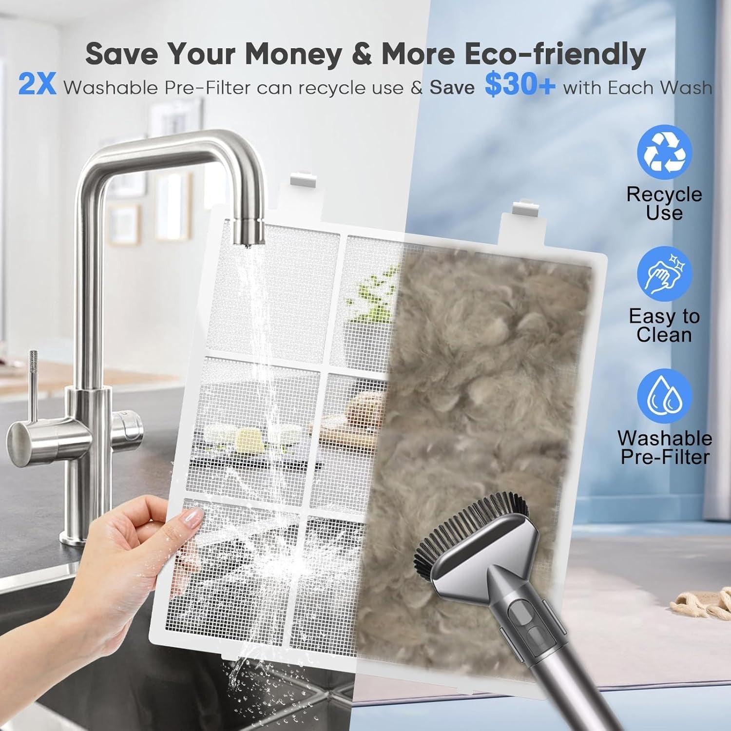 Large Room Air Purifier 3000ft² Dual H14 HEPA Turbo Pet Hair Odor