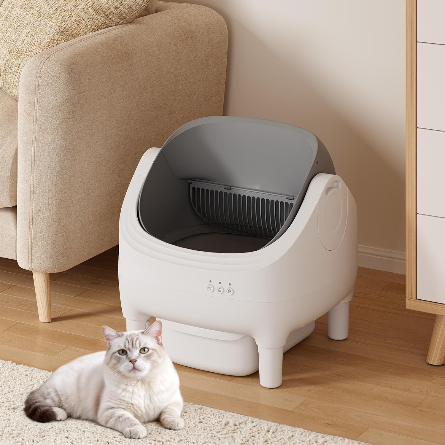 Automatic Self Cleaning Cat Litter Box Smart App Odour Control XXL