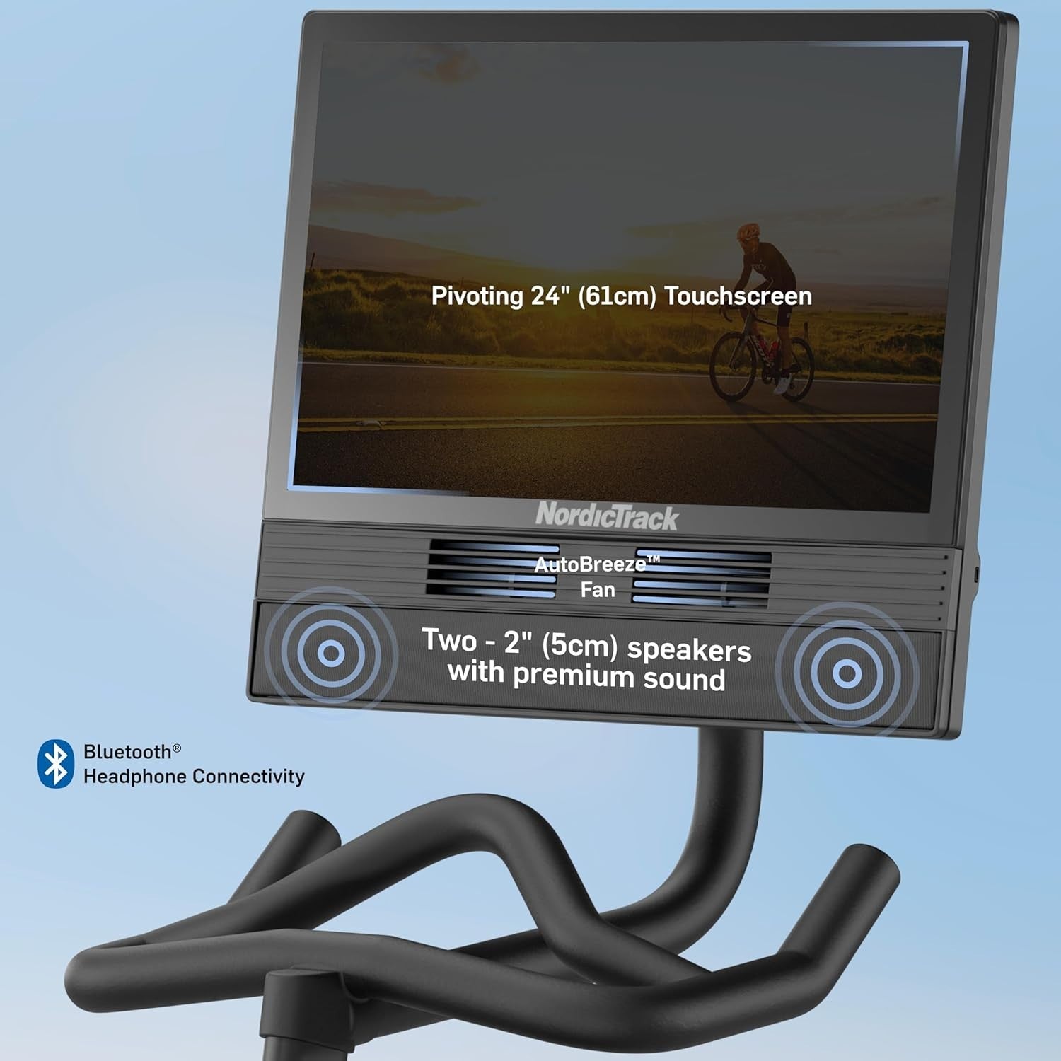 Studio Spin Bike w/ 24" Pivot Screen, 24 Digital Levels & Silent Magnetic Drive