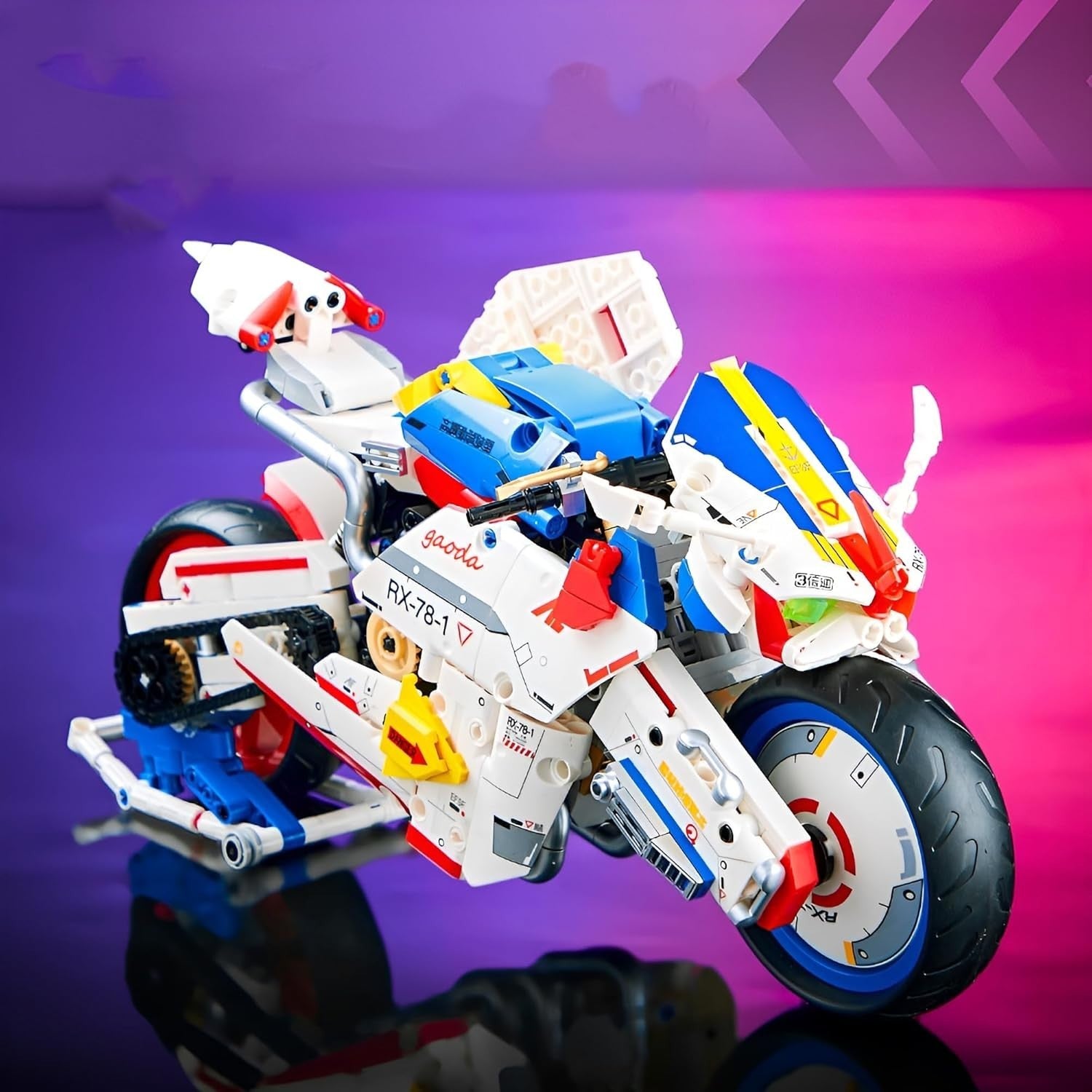 Motorbike Building Kit 1055pcs – STEM Display Model, Gift for Teens & Adults