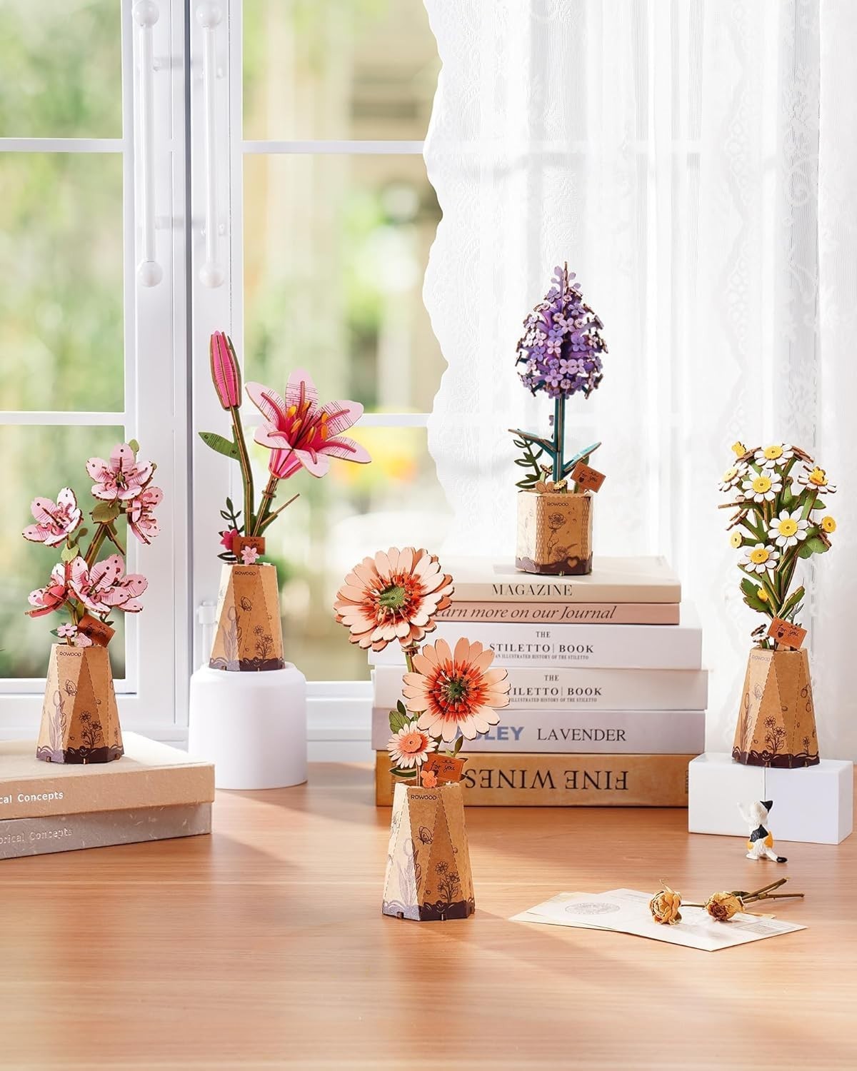 DIY Wooden Flower Puzzle Kit – Buildable Blooming Decor Gift for Adults