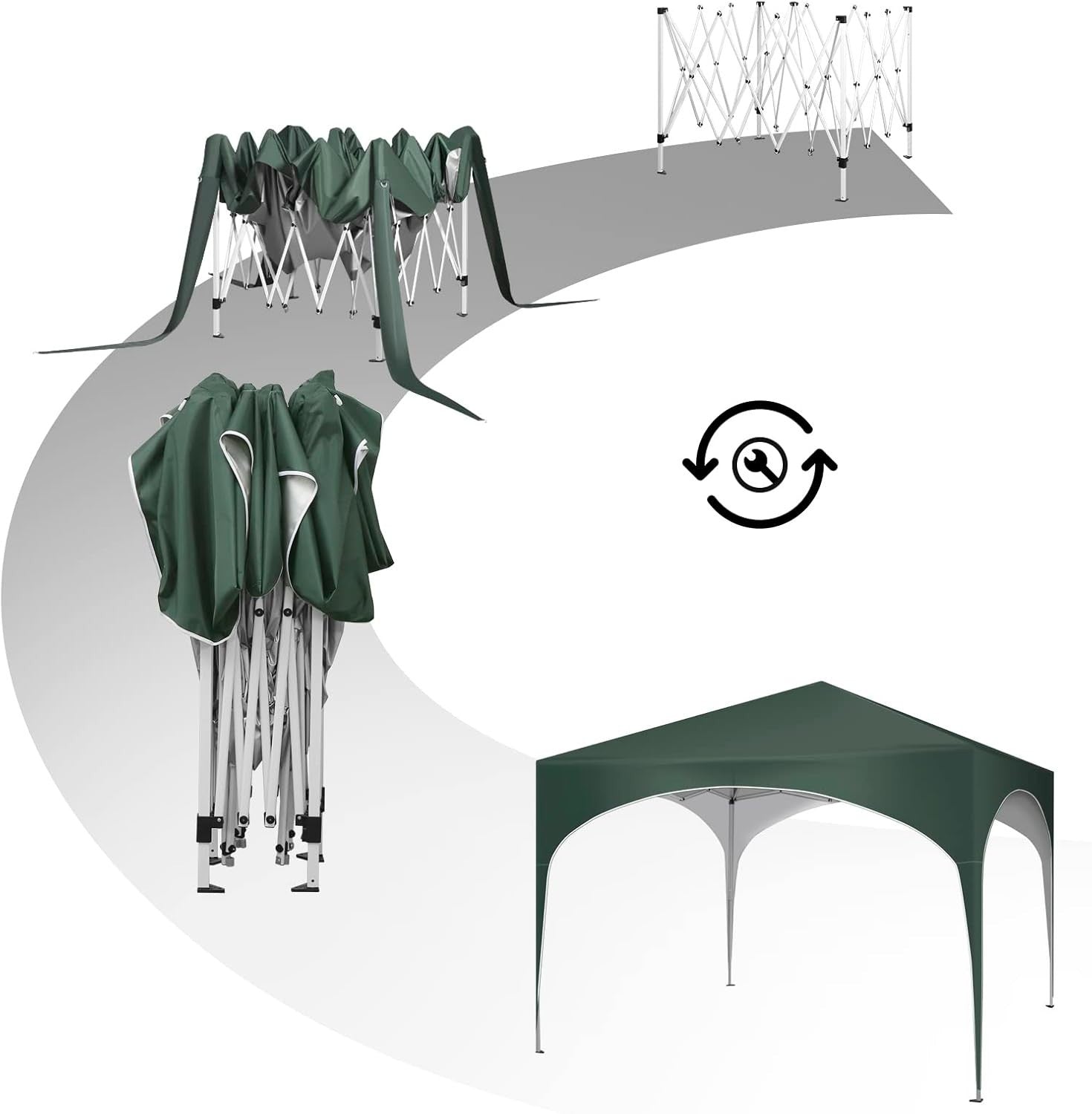 3x3M Pop-Up Gazebo Folding Event Tent Waterproof UV-Protected Green