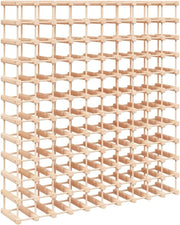 Solid Pine Wine Rack 120 Bottle Freestanding Large Storage Shelving Unit