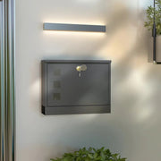 Wall Mounted Post Box with Lock – Modern Black Steel Mailbox