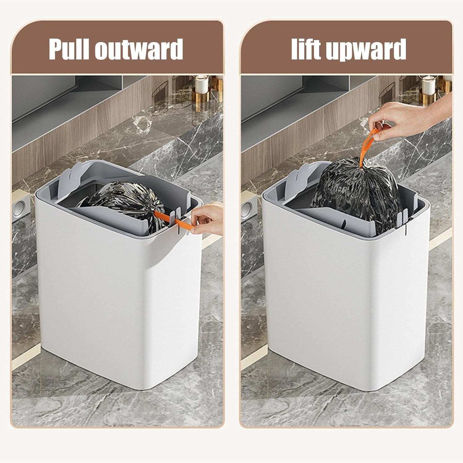 Touchless Motion Sensor Trash Bin | USB Rechargeable 2.6 Gal White