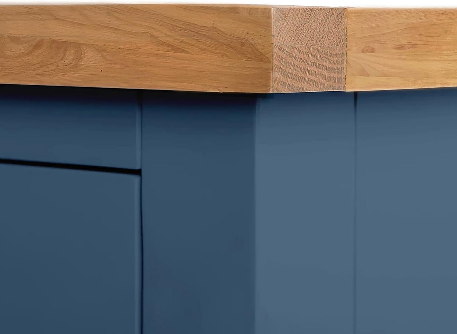 Navy Blue 8 Drawer Chest with Oak Top – Large Solid Wood Bedroom Storage